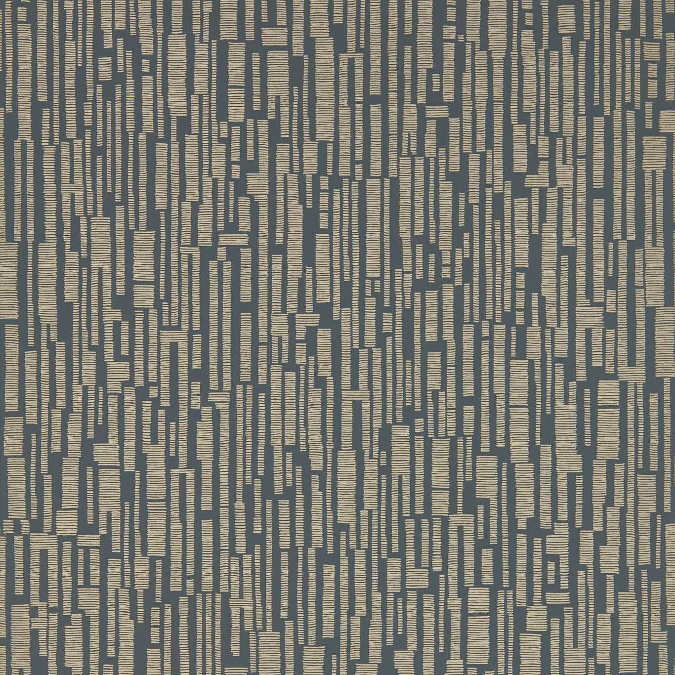 Charcoal wallpaper with taupe segmented vertical bars and irregular rectangular geometric breaks