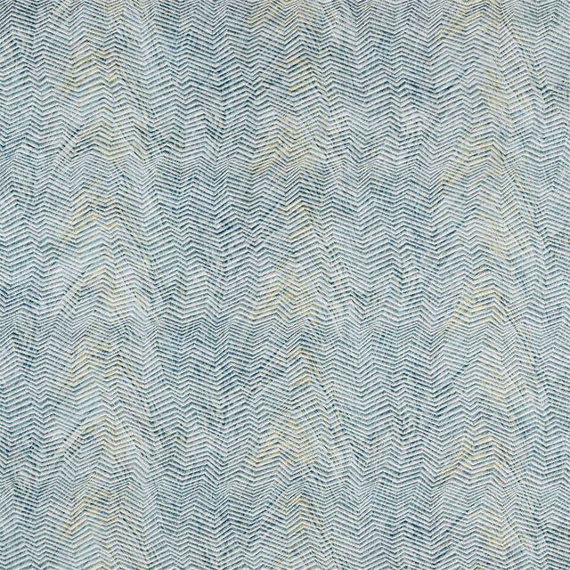 Pale emerald woven fabric with fine zigzags and subtle ochre flecks