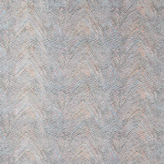 Pale marine and grey zigzag weave with fine muted rust accents