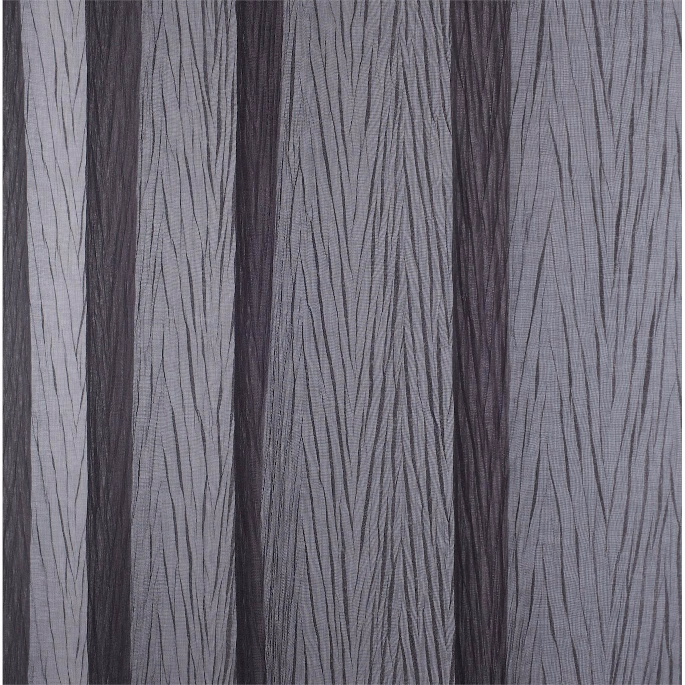 Cool graphite sheer with dark vertical bands and fine wavy striations