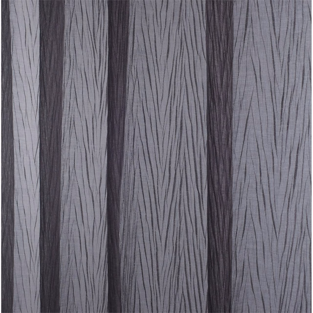 Cool graphite sheer with dark vertical bands and fine wavy striations