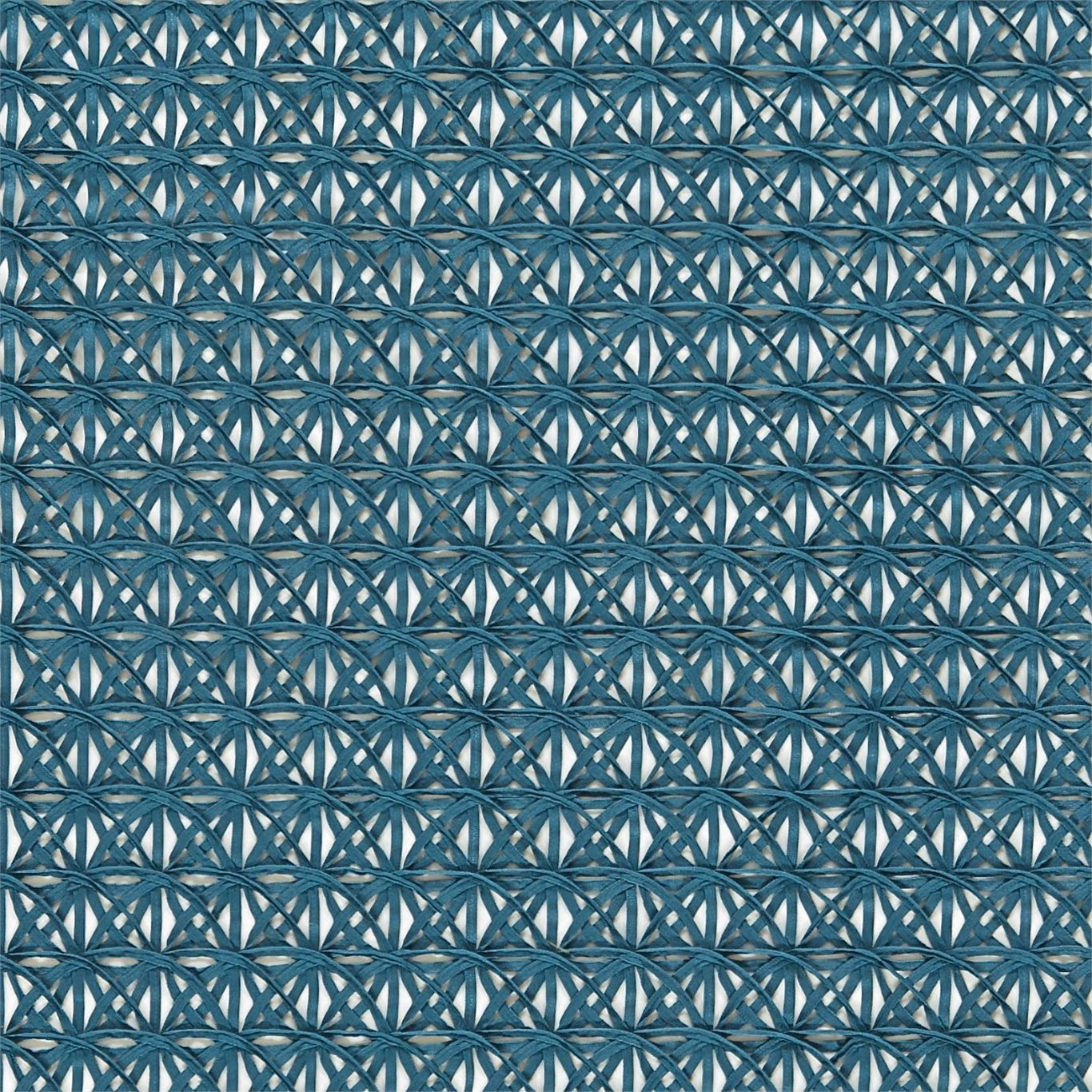 Cool teal sheer with layered arched lattice and pale translucent ground