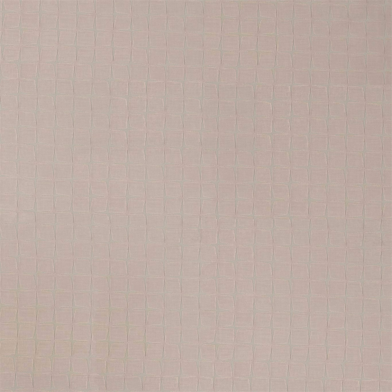 Pale blush velvet with a fine tonal rectangular grid and soft sheen