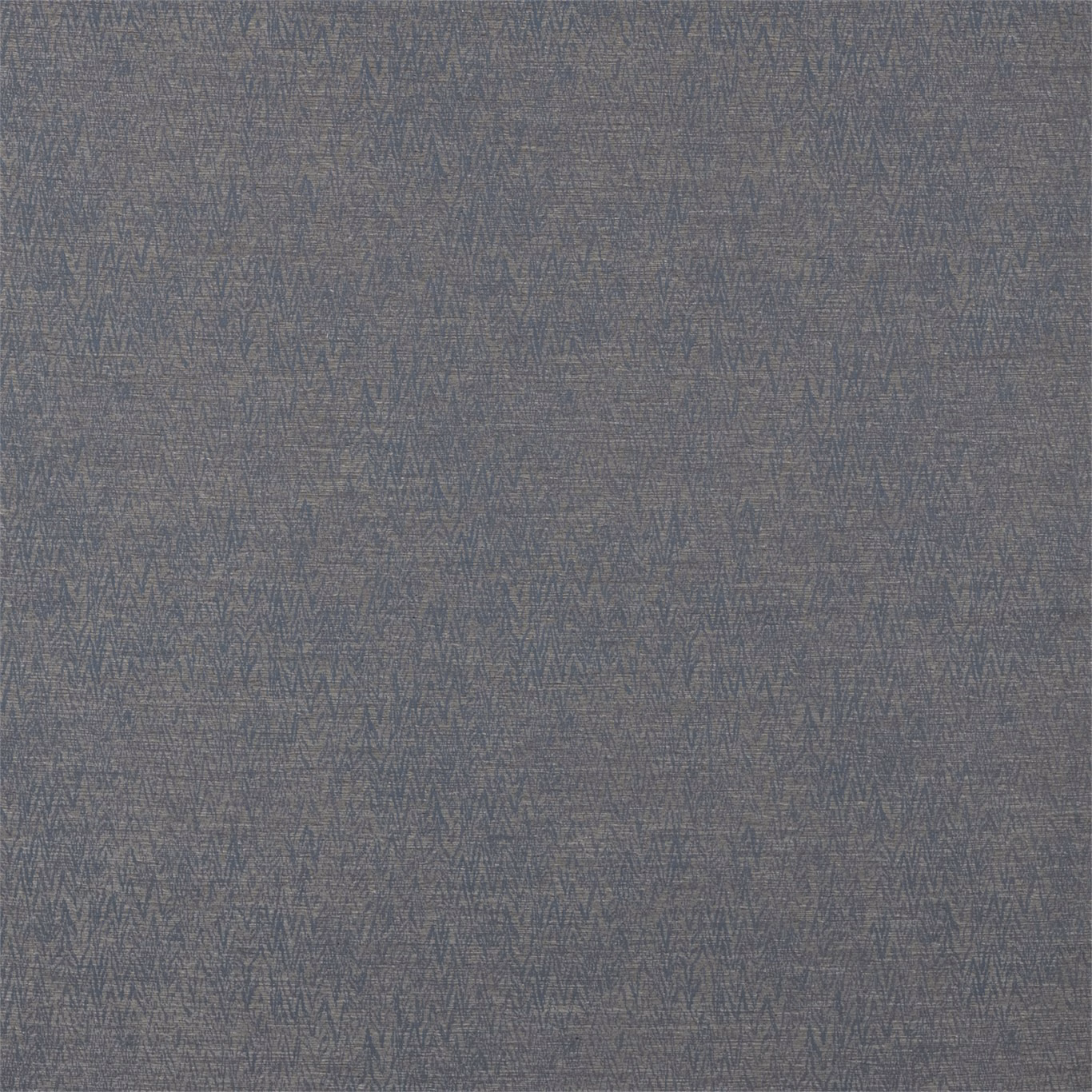 Smoky blue-grey woven swatch with fine charcoal angular zigzag texture