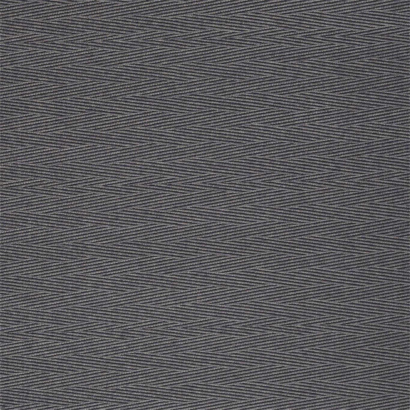 Dark graphite grey woven fabric with fine diagonal chevron lines and tonal texture
