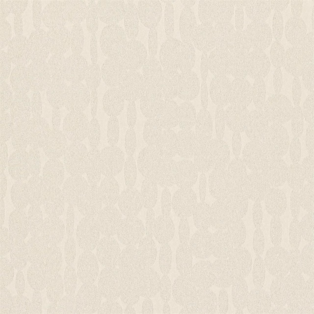 Pearl ivory wallpaper with subtle vertical interlocking shapes and softly mottled texture