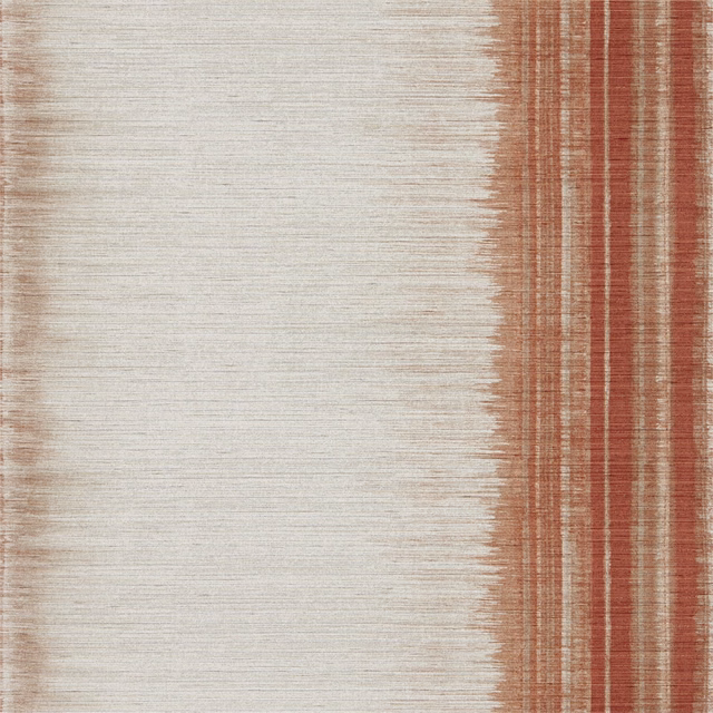 Paprika-red vertical striations fade into a pale, softly textured neutral ground