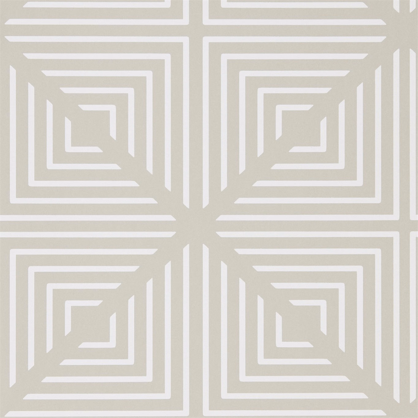 Pale chalk geometric lines forming nested squares on a warm linen-beige ground