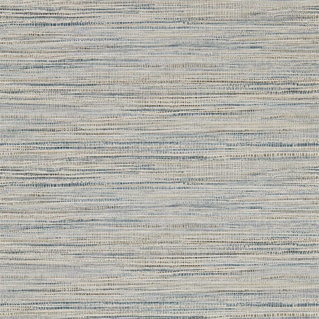 Cool slate and chalk wallpaper with fine horizontal striations and woven-looking texture