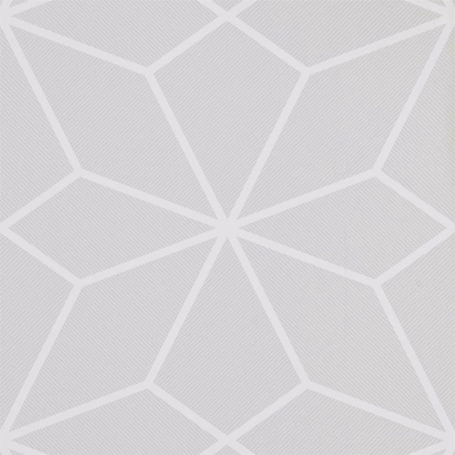Chalky cool-grey wallpaper with white angular faceted lines and fine diagonal texture