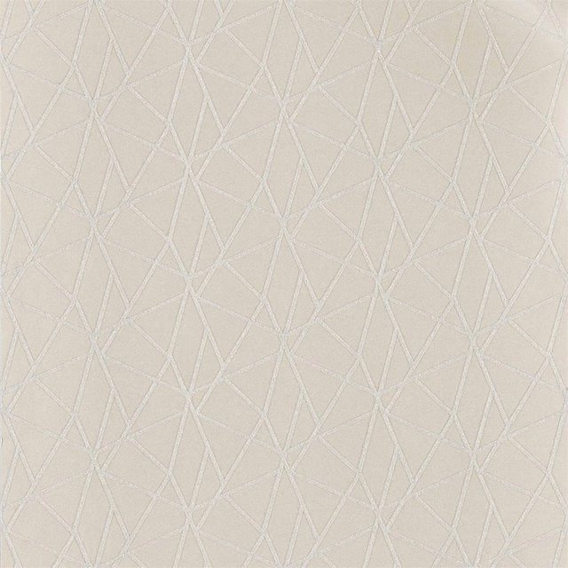 Pale rose-gold wallpaper with fine intersecting angular lines and a subtle shimmer
