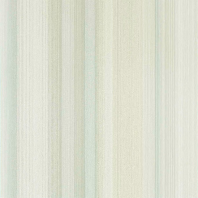 Pale titanium wallpaper with fine vertical striations and cool green-grey tonal bands