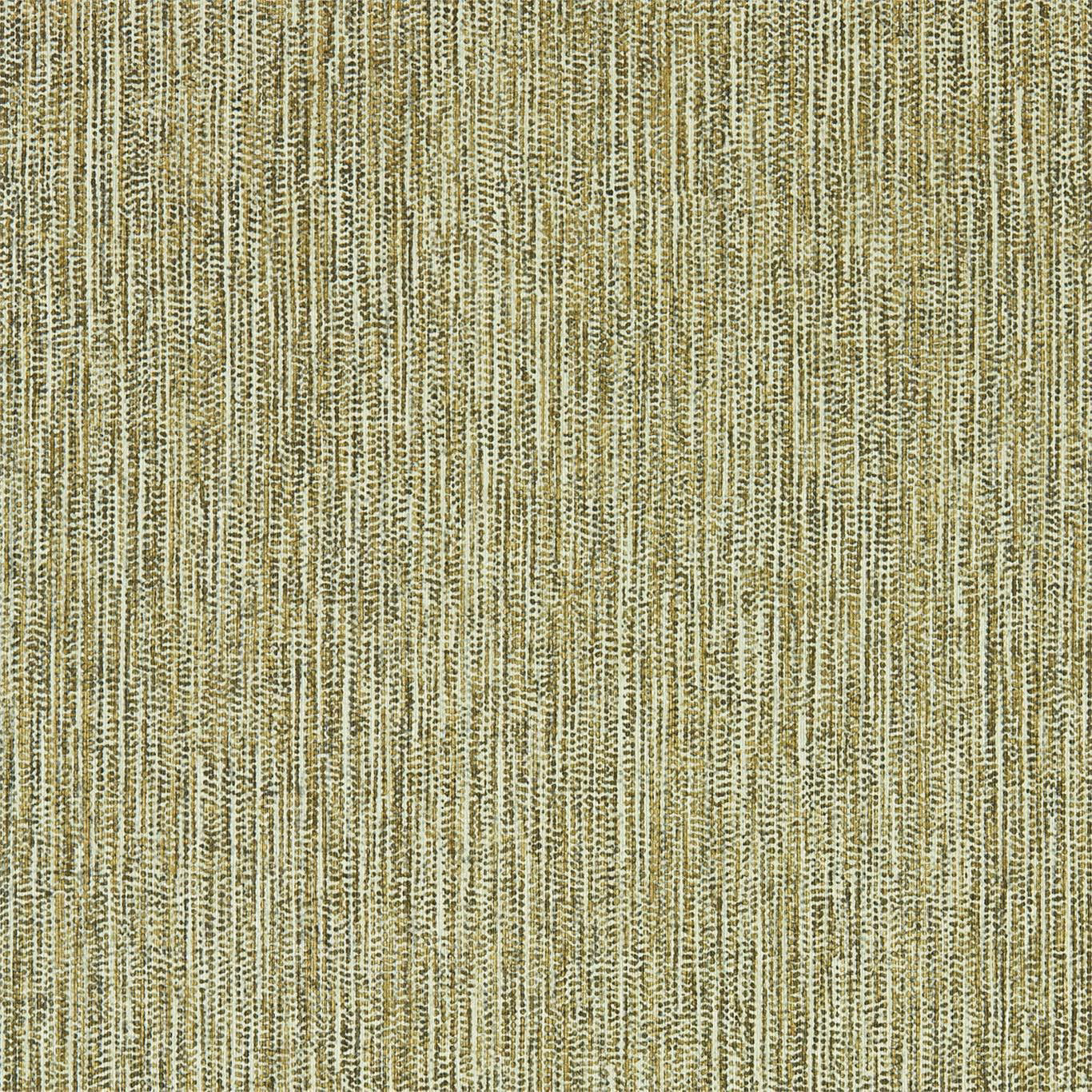 Muted olive-bronze wallpaper with dense broken vertical striations and pale woven-looking flecks