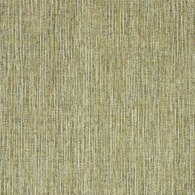 Muted olive-bronze wallpaper with dense broken vertical striations and pale woven-looking flecks