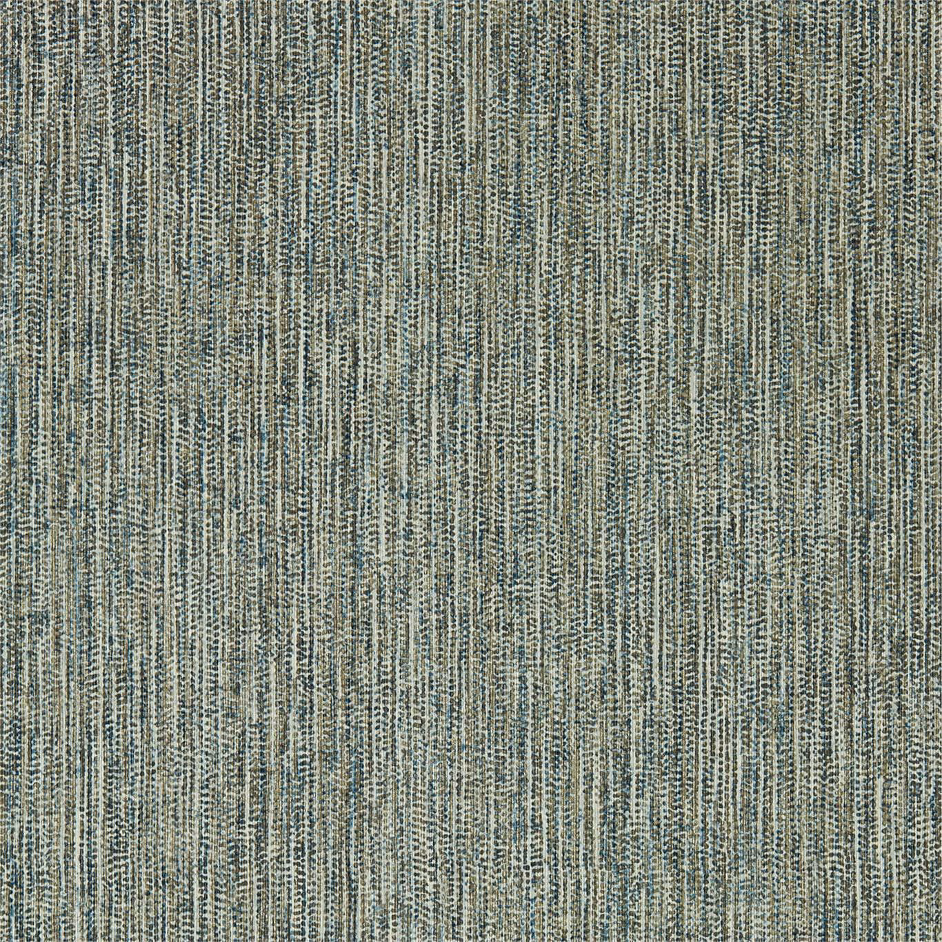 Ink blue wallpaper with fine teal-grey vertical striations and pale textured flecks