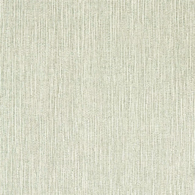 Pale pearl wallpaper with fine sage-grey vertical striations and delicate flecked texture