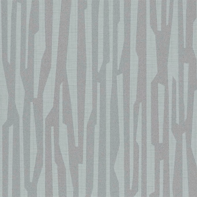 Cool blue-grey wallpaper with irregular vertical stone-grey geometric bands and fine linear texture