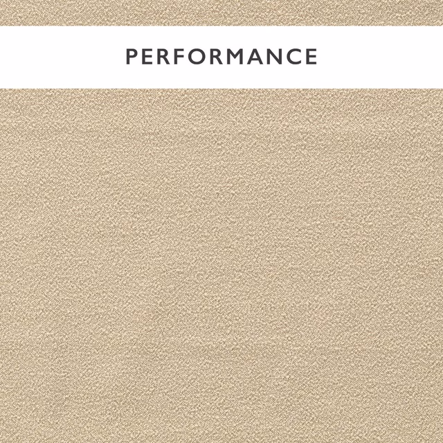 Warm almond-beige boucle fabric with a finely mottled, nubby woven texture