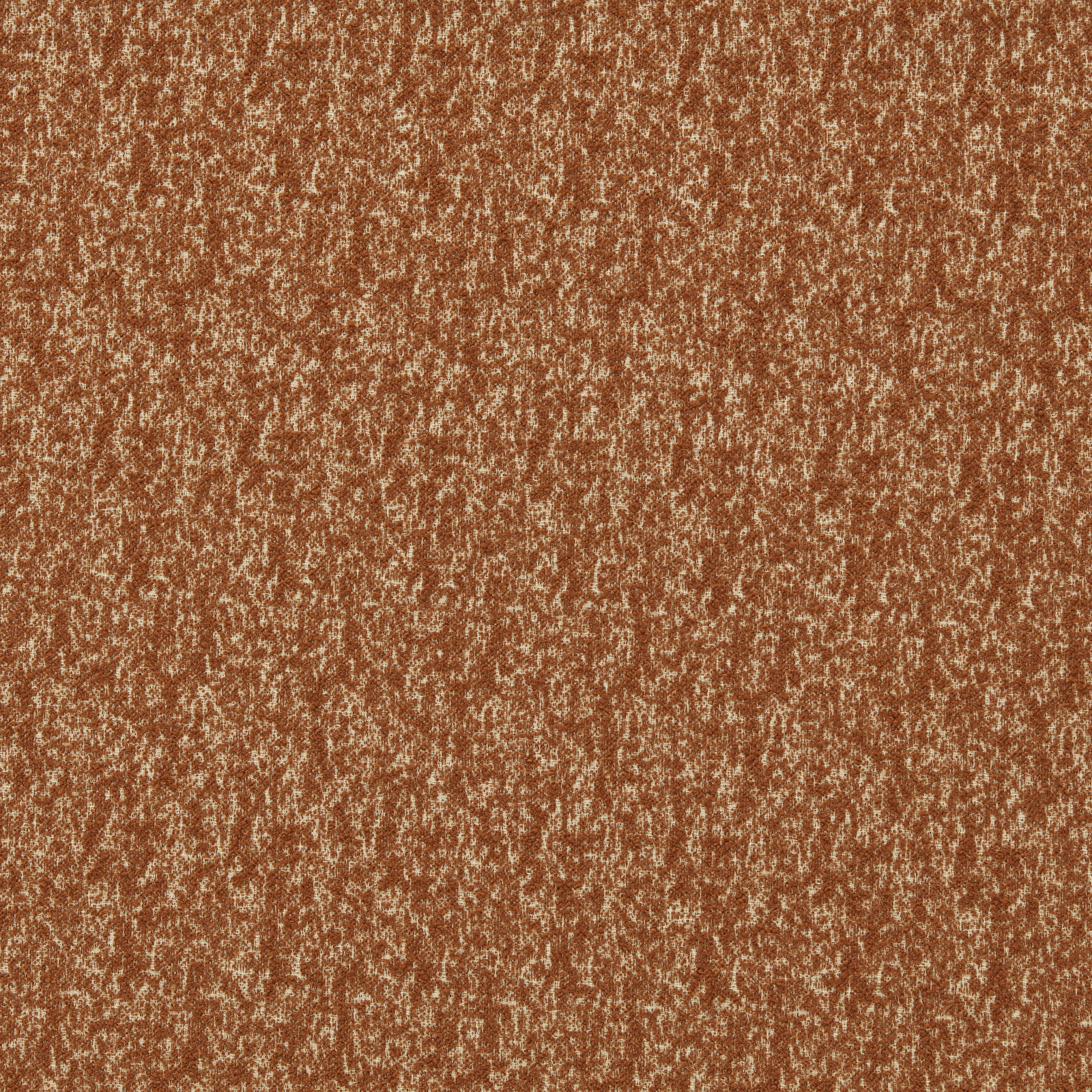 Warm terracotta boucle with dense cream flecks and softly mottled texture