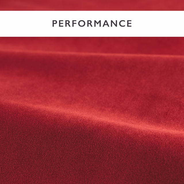 Deep carnelian red velvet swatch showing a soft pile and directional sheen