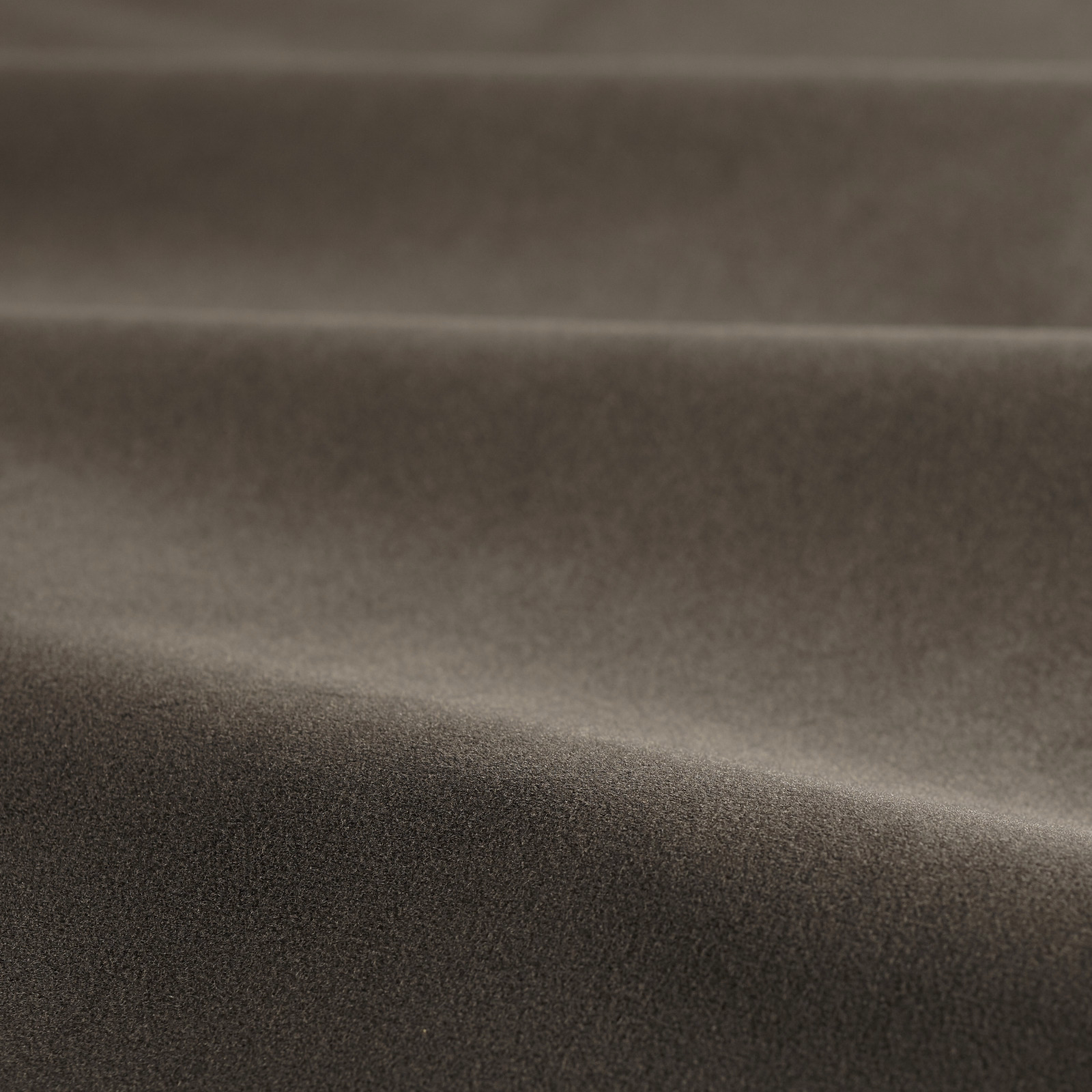 Deep chocolate brown velvet swatch showing plush pile and soft satin highlights in folds
