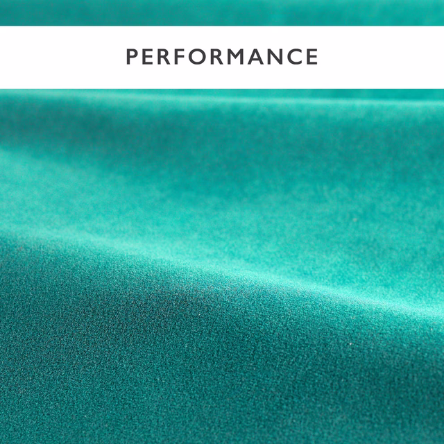 Lagoon teal velvet with plush pile folded into soft, light-catching ridges