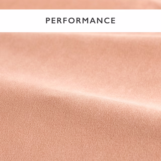 Warm blush-pink velvet with a softly brushed, light-catching plain pile