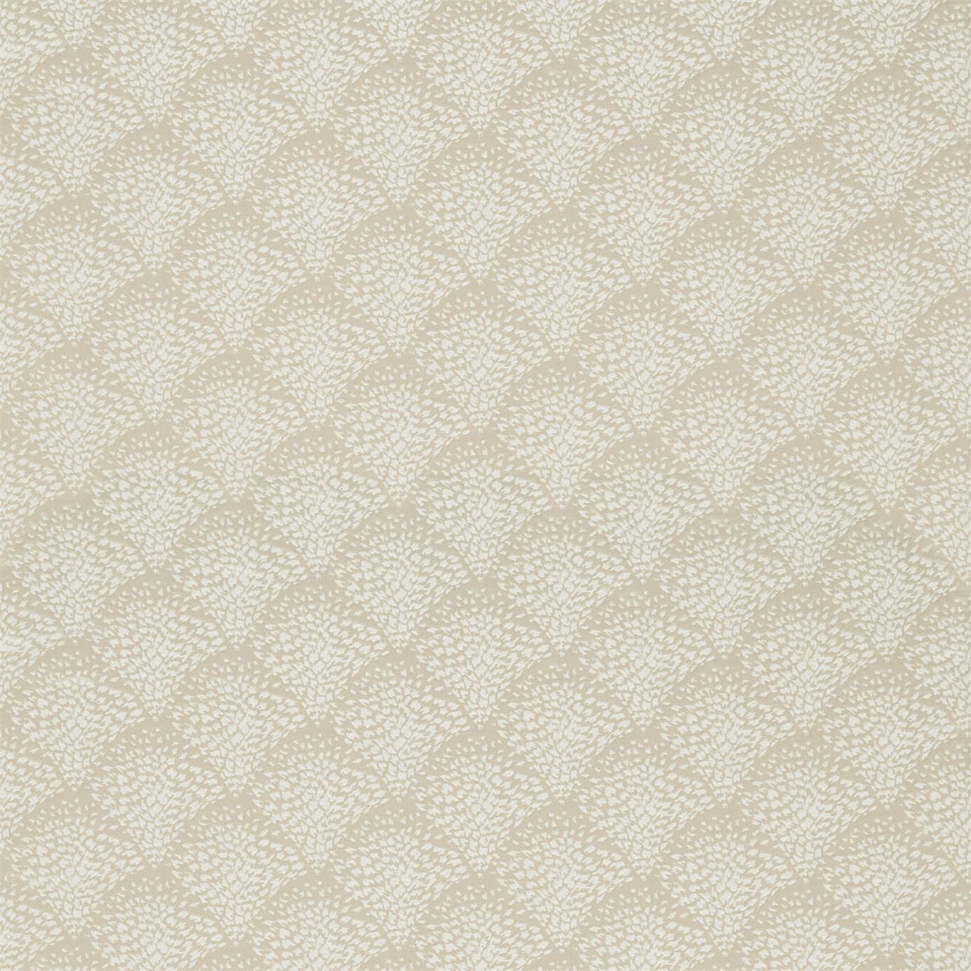 Pale oyster beige fabric with a fine white branching organic motif and softly textured surface