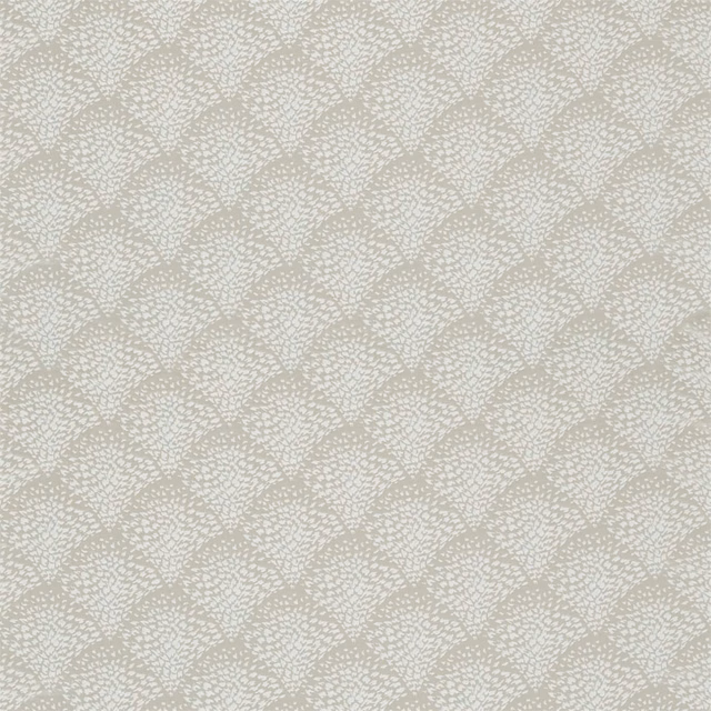 Soft platinum-grey fabric with a delicate pale branching pebble motif