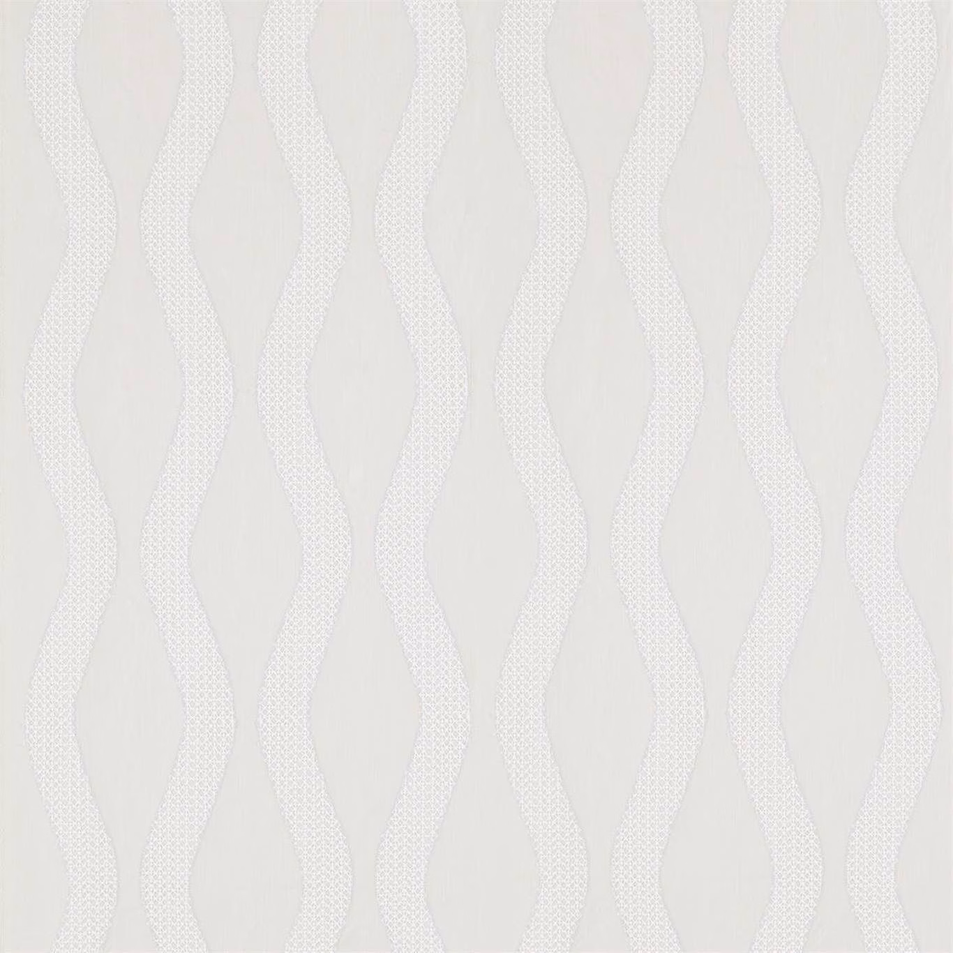 Pale silver-grey textile with interlocking vertical waves and subtly raised dotted bands