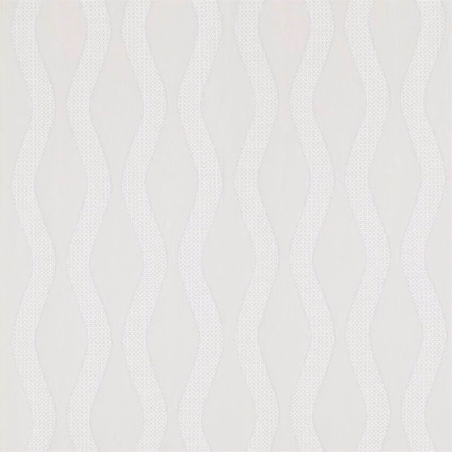 Pale silver-grey textile with interlocking vertical waves and subtly raised dotted bands