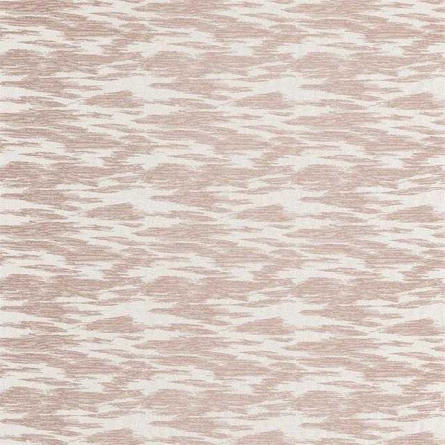 Muted blush-pink and ivory fabric with broken horizontal brushstroke-like bands
