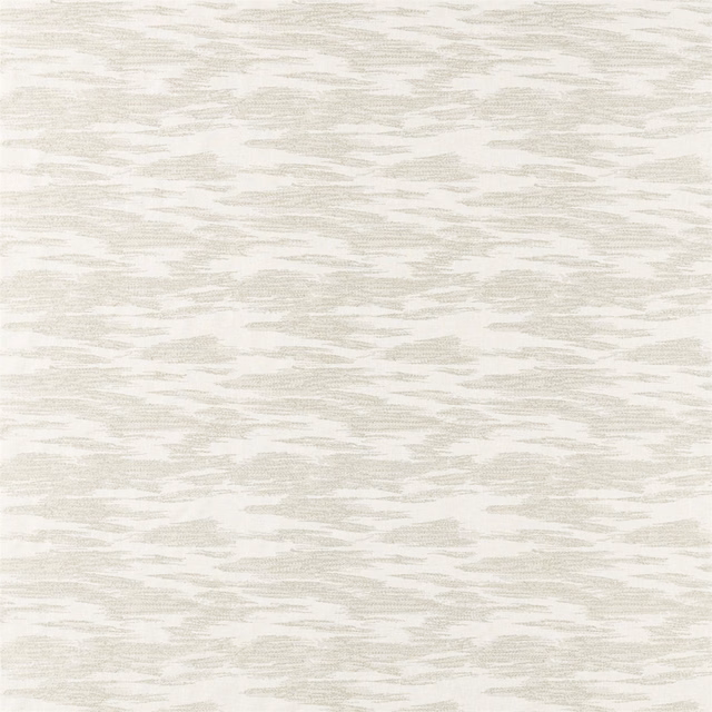 Pearl cream textile with fine grey-beige horizontal brushstrokes and woven texture