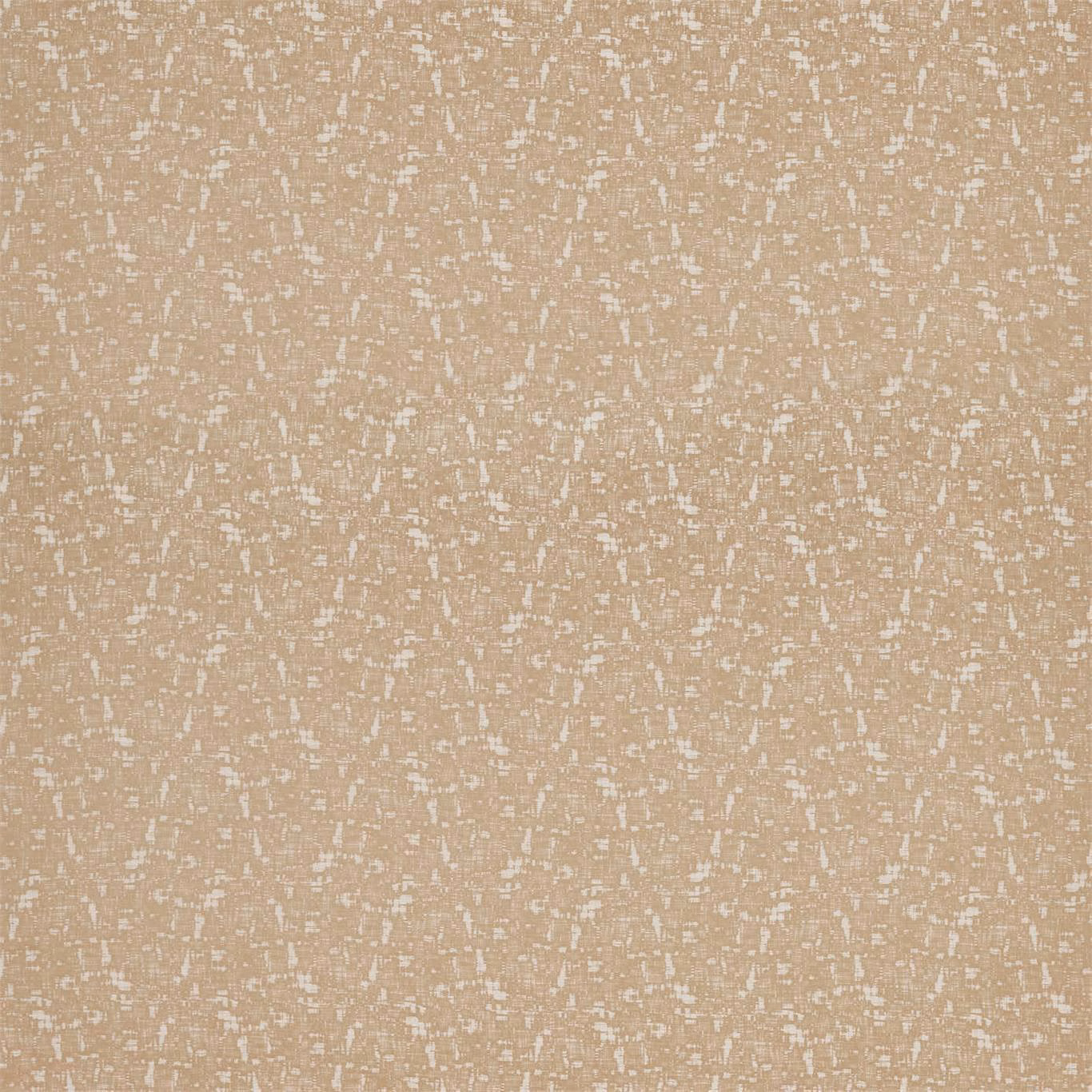 Warm brass beige fabric with a fine broken fleck weave and pale textured marks