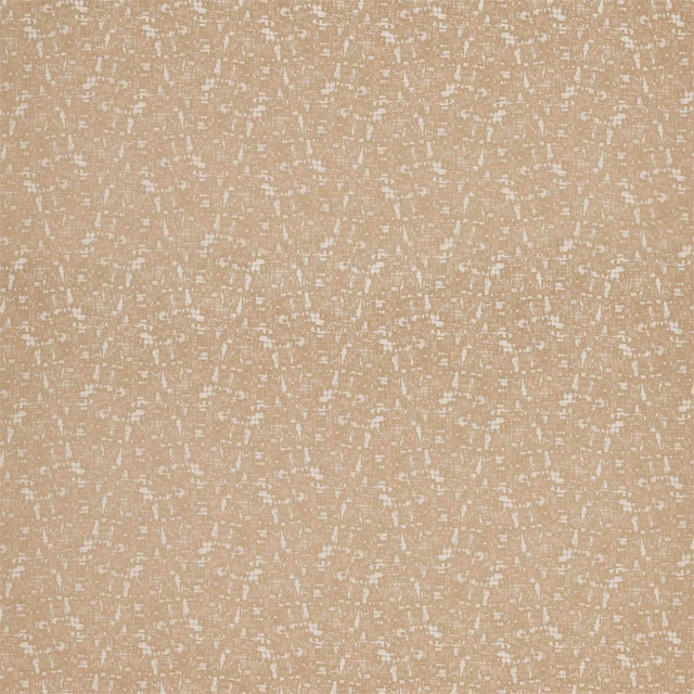 Warm brass beige fabric with a fine broken fleck weave and pale textured marks