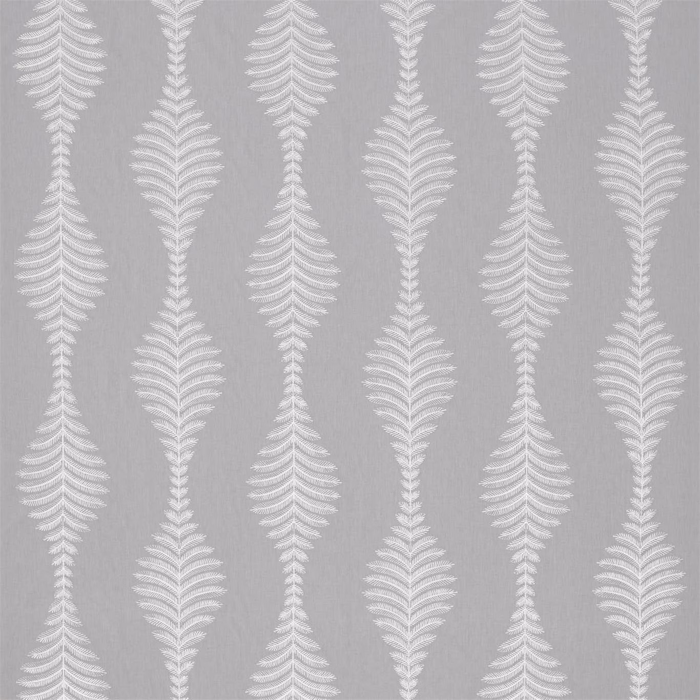 Pearl leaf motifs arranged on a cool French grey woven ground