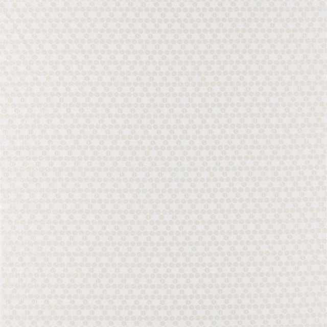 Porcelain ivory woven fabric with pale grey circular dot motifs