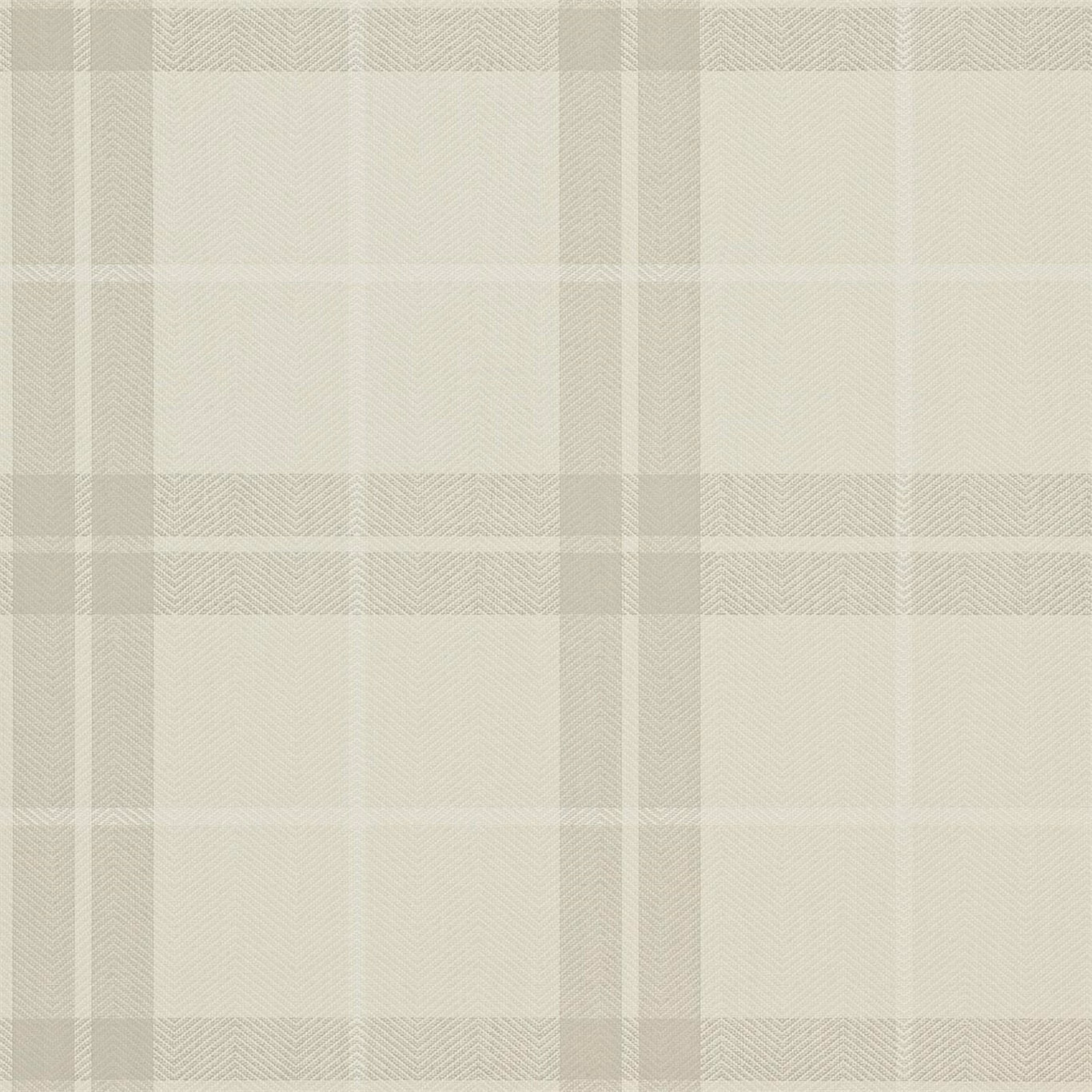 Pale oatmeal beige wallpaper with a fine textured checked grid and diagonal weave detail