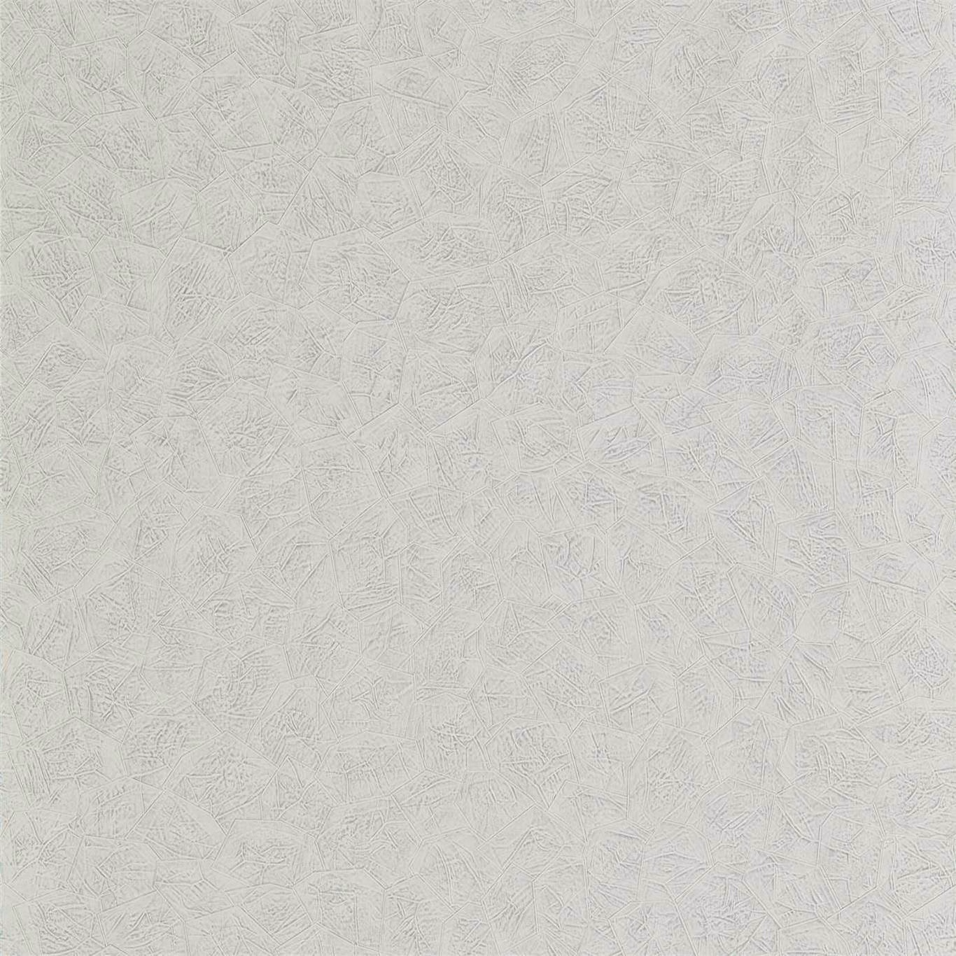 Pale alabaster wallpaper with fine grey angular leaf-like tracery and subtle surface texture