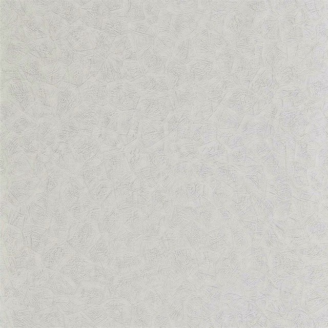Pale alabaster wallpaper with fine grey angular leaf-like tracery and subtle surface texture