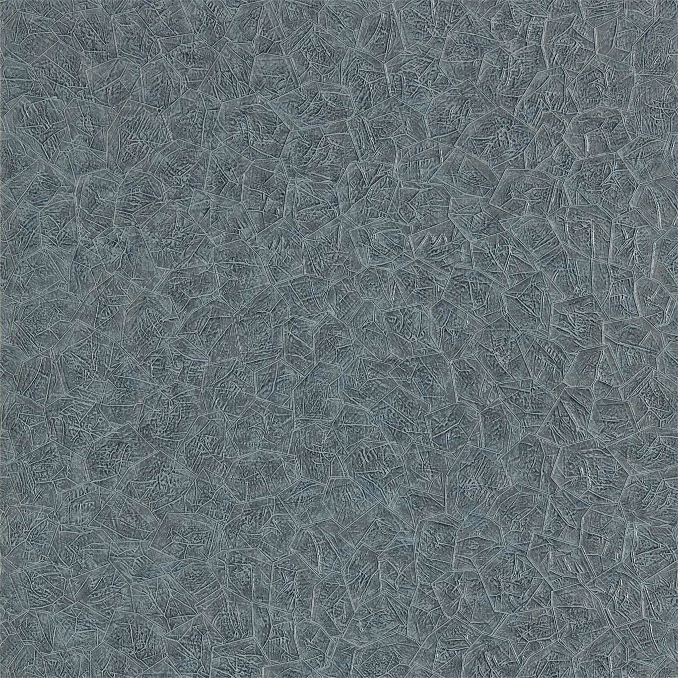 Cool blue-grey wallpaper with intricate etched mineral and crystalline linework