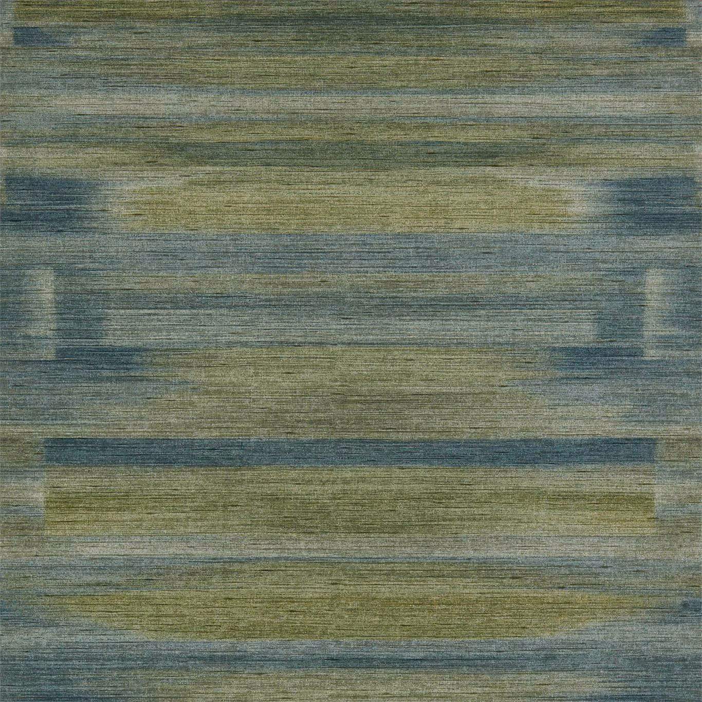 Emerald citrus wallpaper with teal horizontal striations and softened block bands