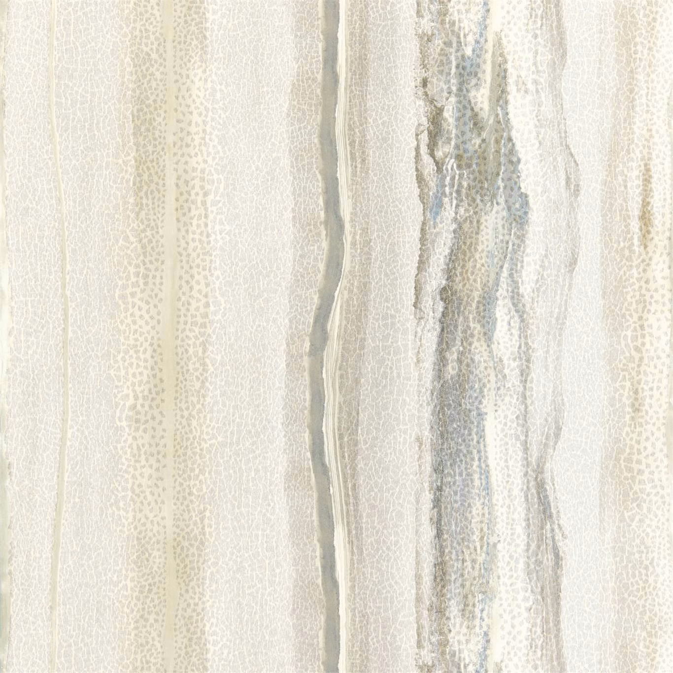 Pale limestone-grey wallpaper with mottled vertical concrete-like bands and fine crackle texture
