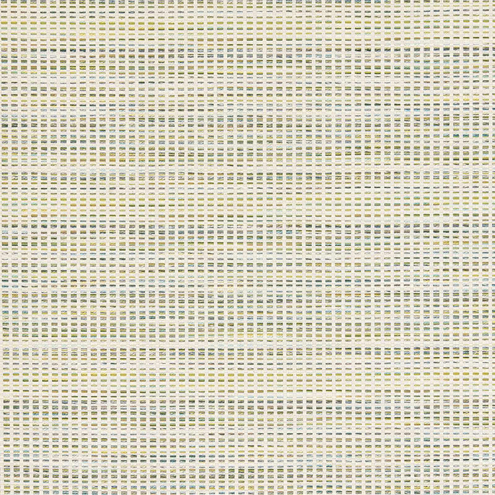 Emerald and grass green micro-check weave on a warm cream ground