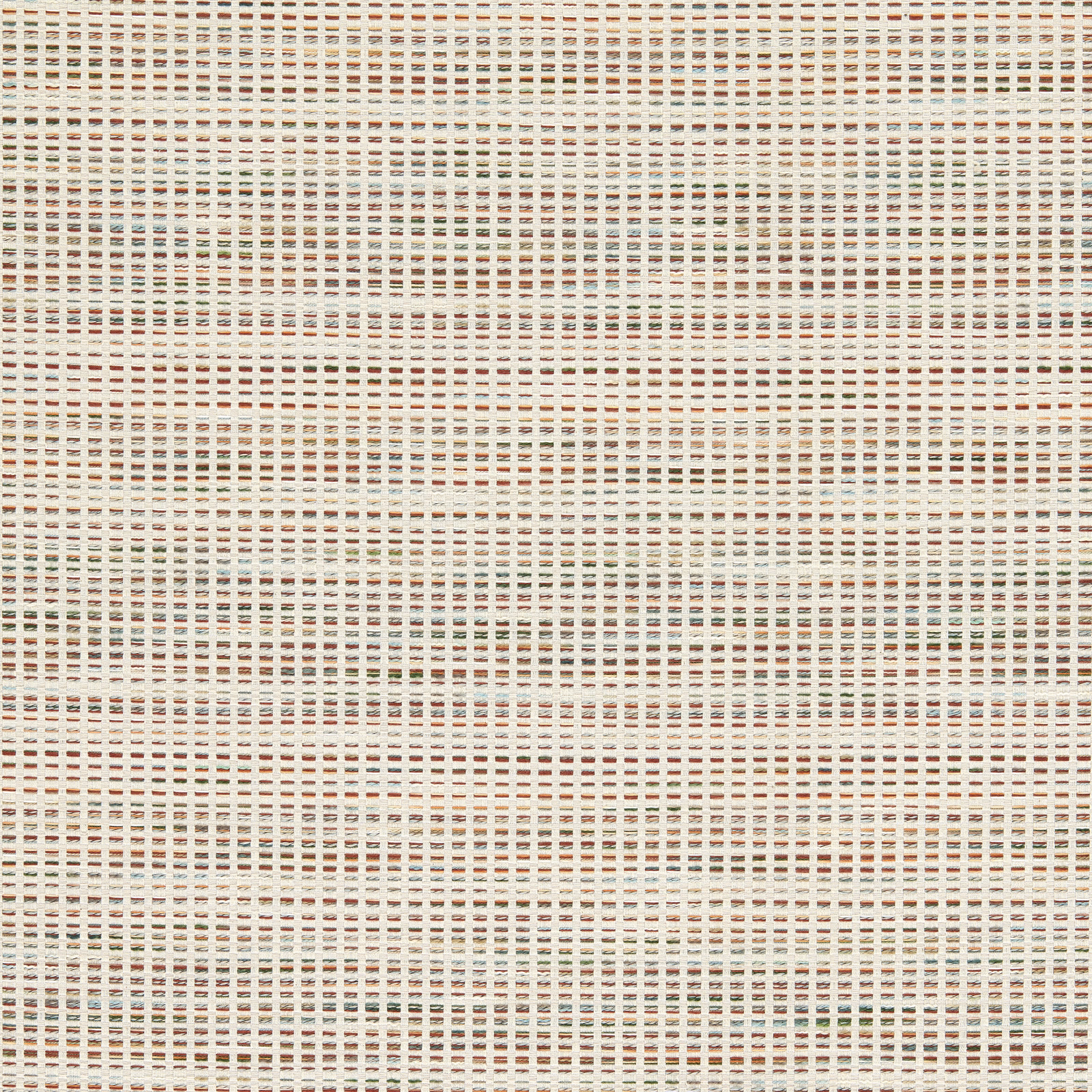 Rosewood and pistachio micro-check weave on a warm ivory ground