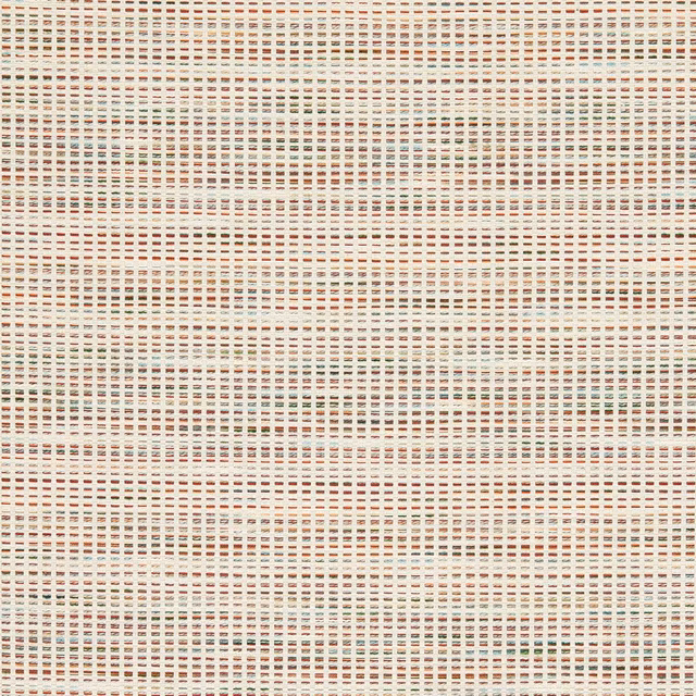 Rosewood and pistachio micro-check weave on a warm ivory ground
