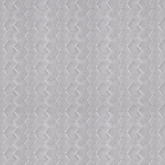 Cool silver-grey fabric with fine vertical zigzag bands and softly textured weave