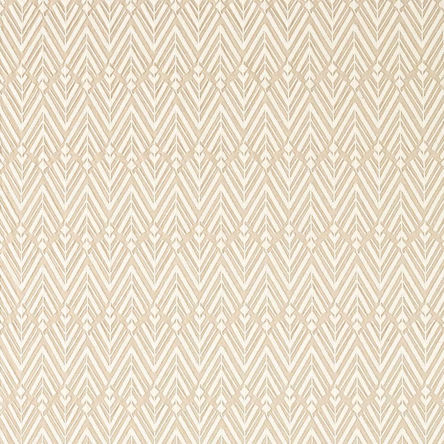 Pale pumice geometric chevrons with a softly textured woven surface