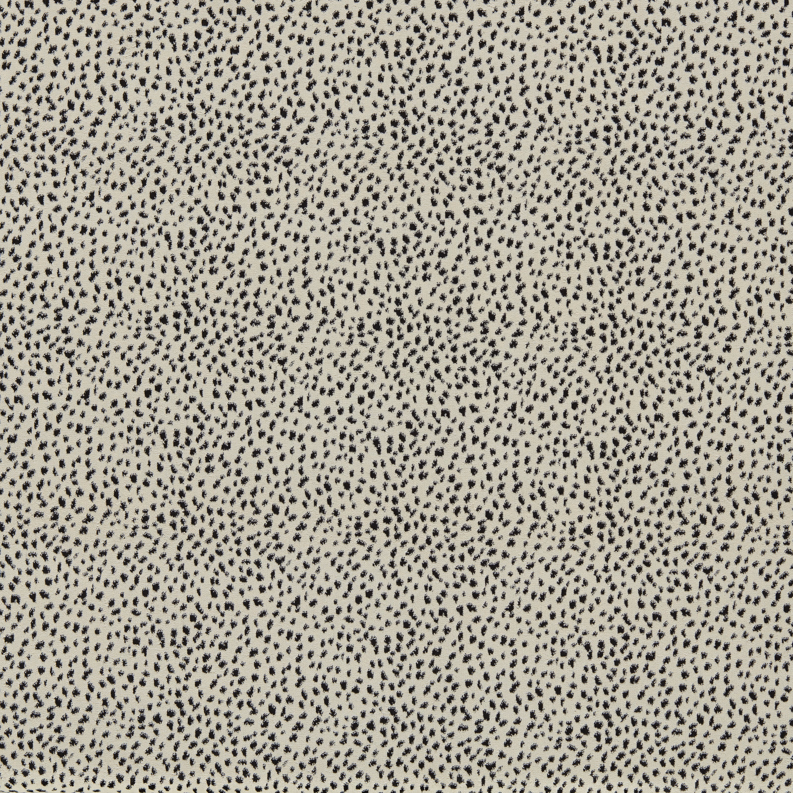 Warm fawn velvet with dense charcoal dalmatian spots and subtle pile depth