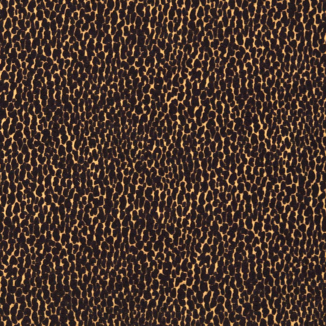 Dense ebony velvet with irregular bronze-gold pebble flecks in a close stippled pattern